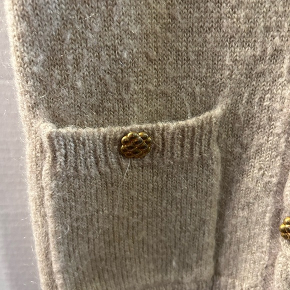 RUSS PETITES khaki button up vest vintage mohair wool blend size small - Picture 4 of 9